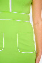 Load image into Gallery viewer, VOODOO VIXEN- CHARTREUSE MOD STYLE DRESS