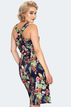 Load image into Gallery viewer, FINAL SALE VOODOO VIXEN- TROPICAL FAUX WRAP DRESS