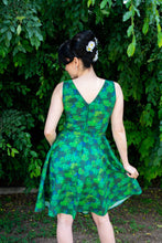 Load image into Gallery viewer, HEART OF HAUTE- GREEN SPLIT LEAF DRESS