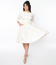 Load image into Gallery viewer, UNIQUE VINTAGE - IVORY SATIN DEVON DRESS