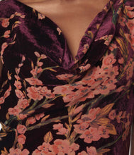 Load image into Gallery viewer, UNIQUE VINTAGE- BURGUNDY BURNOUT VELVET DRESS