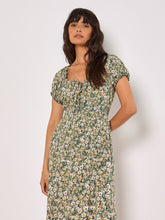 Load image into Gallery viewer, FINAL SALE APRICOT - DITSY GREEN FLORAL MIDI