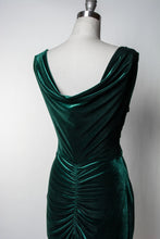 Load image into Gallery viewer, HEART OF HAUTE- DARK GREEN OR BLACK VELVET GOWN