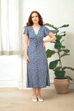 Load image into Gallery viewer, TIMELESS- NAVY FLORAL PRINT MIDI