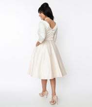 Load image into Gallery viewer, UNIQUE VINTAGE - IVORY SATIN DEVON DRESS