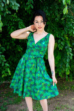 Load image into Gallery viewer, HEART OF HAUTE- GREEN SPLIT LEAF DRESS