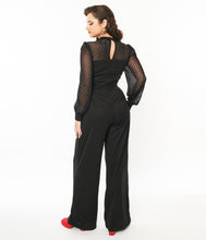 Load image into Gallery viewer, UNIQUE VINTAGE- SWISS DOT DETAIL JUMPSUIT