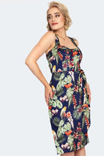 Load image into Gallery viewer, FINAL SALE VOODOO VIXEN- TROPICAL FAUX WRAP DRESS