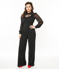 Load image into Gallery viewer, UNIQUE VINTAGE- SWISS DOT DETAIL JUMPSUIT