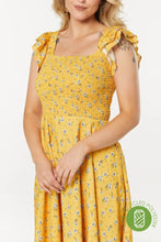Load image into Gallery viewer, TIMELESS- SMOCKED GOLDEN YELLOW DRESS