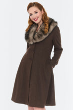 Load image into Gallery viewer, VOODOO VIXEN - FAUX FUR COLLARED COAT