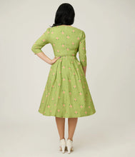 Load image into Gallery viewer, UNIQUE VINTAGE - ROSE PRINT SWING DRESS