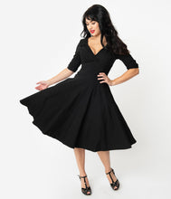 Load image into Gallery viewer, UNIQUE VINTAGE- BLACK SWING DRESS