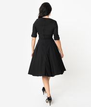 Load image into Gallery viewer, UNIQUE VINTAGE- BLACK SWING DRESS