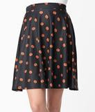 Load image into Gallery viewer, FINAL SALE SMAK PARLOUR- BLACK & ORANGE PUMPKIN SKIRT