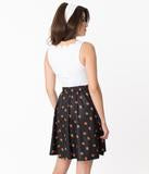 Load image into Gallery viewer, FINAL SALE SMAK PARLOUR- BLACK & ORANGE PUMPKIN SKIRT
