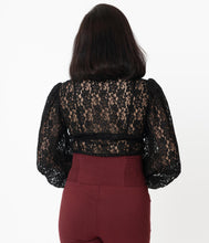 Load image into Gallery viewer, UNIQUE VINTAGE- LACE BLOUSE IN BLACK OR WHITE