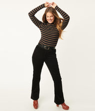 Load image into Gallery viewer, UNIQUE VINTAGE- BLACK CORDUROY PANT