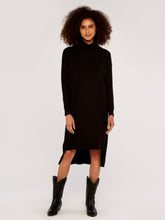 Load image into Gallery viewer, APRICOT- BLACK KNIT DRESS