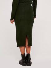 Load image into Gallery viewer, FINAL SALE APRICOT- KNIT RIBBED SKIRT IN GREEN OR STONE