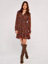Load image into Gallery viewer, APRICOT- ORANGE DITSY FLORAL DRESS