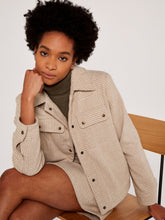 Load image into Gallery viewer, FINAL SALE APRICOT- STONE PLAID CROP JACKET