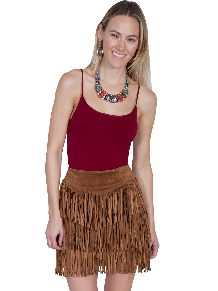 Tan deals fringe skirt