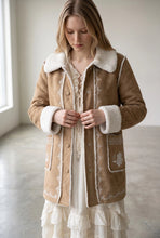 Load image into Gallery viewer, BLUE B - FAUX SUEDE COAT
