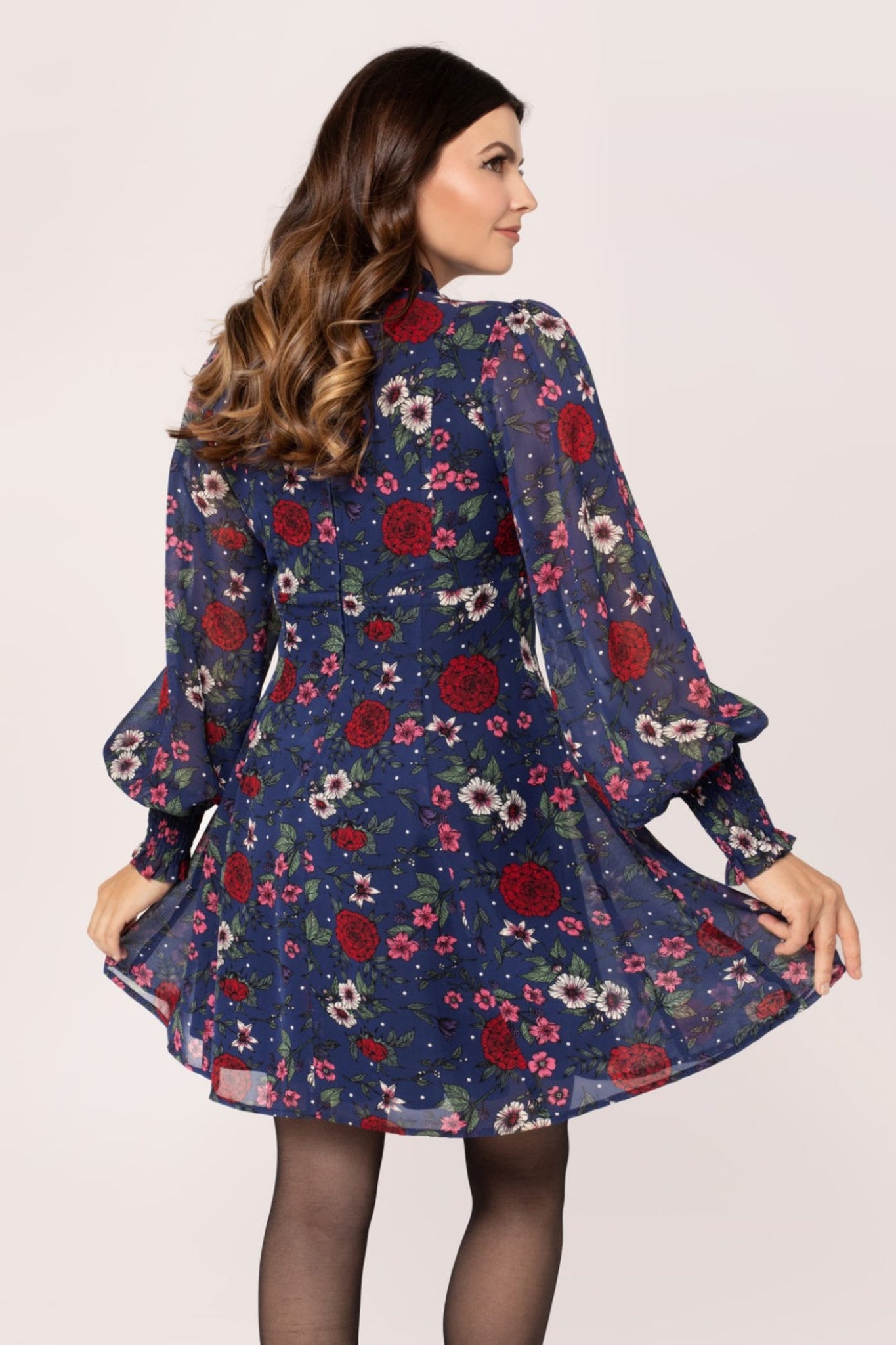 hell bunny blue dress Hell Bunny Sky Blue Tulip Embroidered Swing Dress Medium
