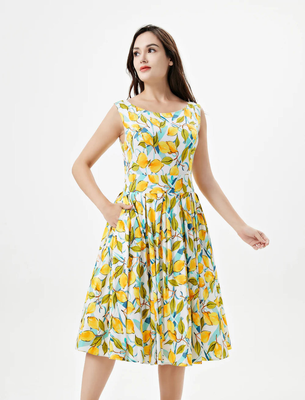 MISS LULO - LEMON SWING DRESS