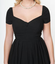 Load image into Gallery viewer, UNIQUE VINTAGE- BLACK SWEETHEART DRESS
