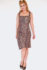 VOODOO VIXEN- FAUX WRAP LEOPARD DRESS