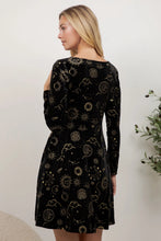 Load image into Gallery viewer, LA SOUL - BLACK VELVET CELESTIAL DRESS
