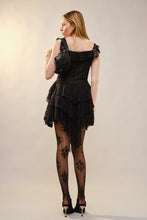 Load image into Gallery viewer, BLUE B - BLACK LACE LAYERED HEM DRESS
