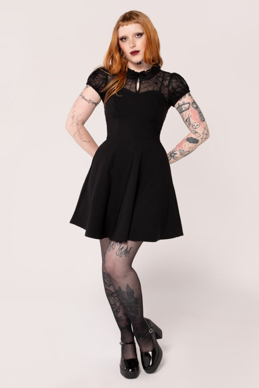 FINAL SALE HELL BUNNY- SPIDER WEB TOP DRESS