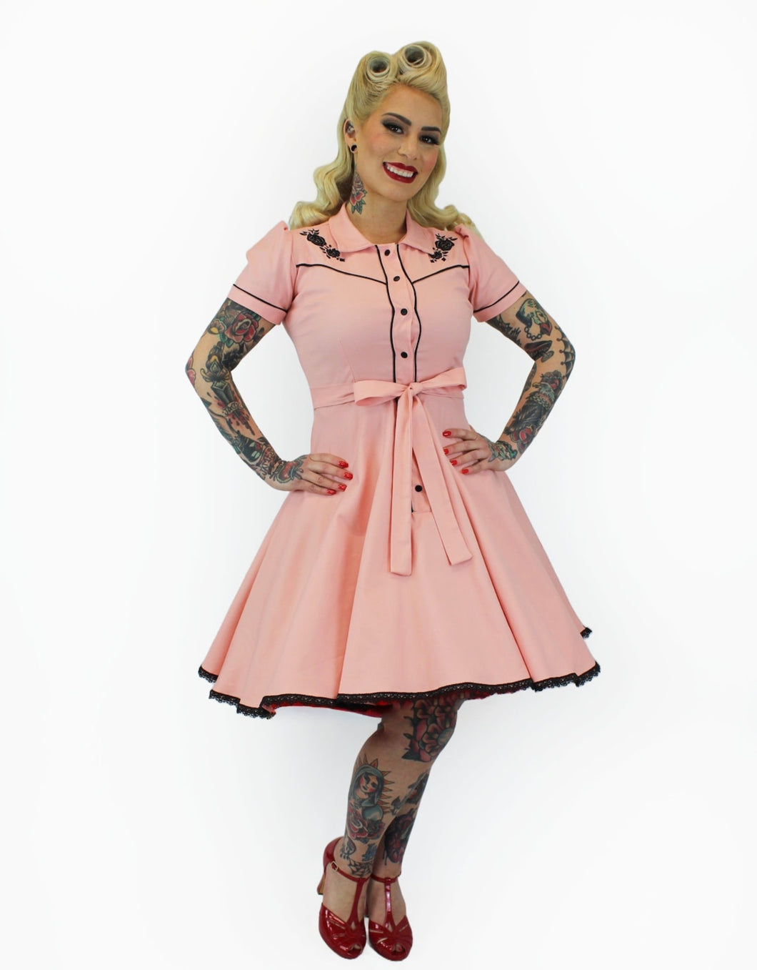 HEMET - PINK WESTERN SWING DRESS