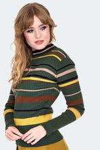 Load image into Gallery viewer, VOODOO VIXEN - GREEN STRIPE SWEATER TOP
