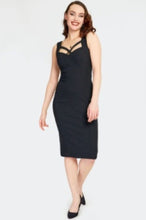 Load image into Gallery viewer, VOODOO VIXEN - BLACK CROSSED STRAP PENCIL DRESS
