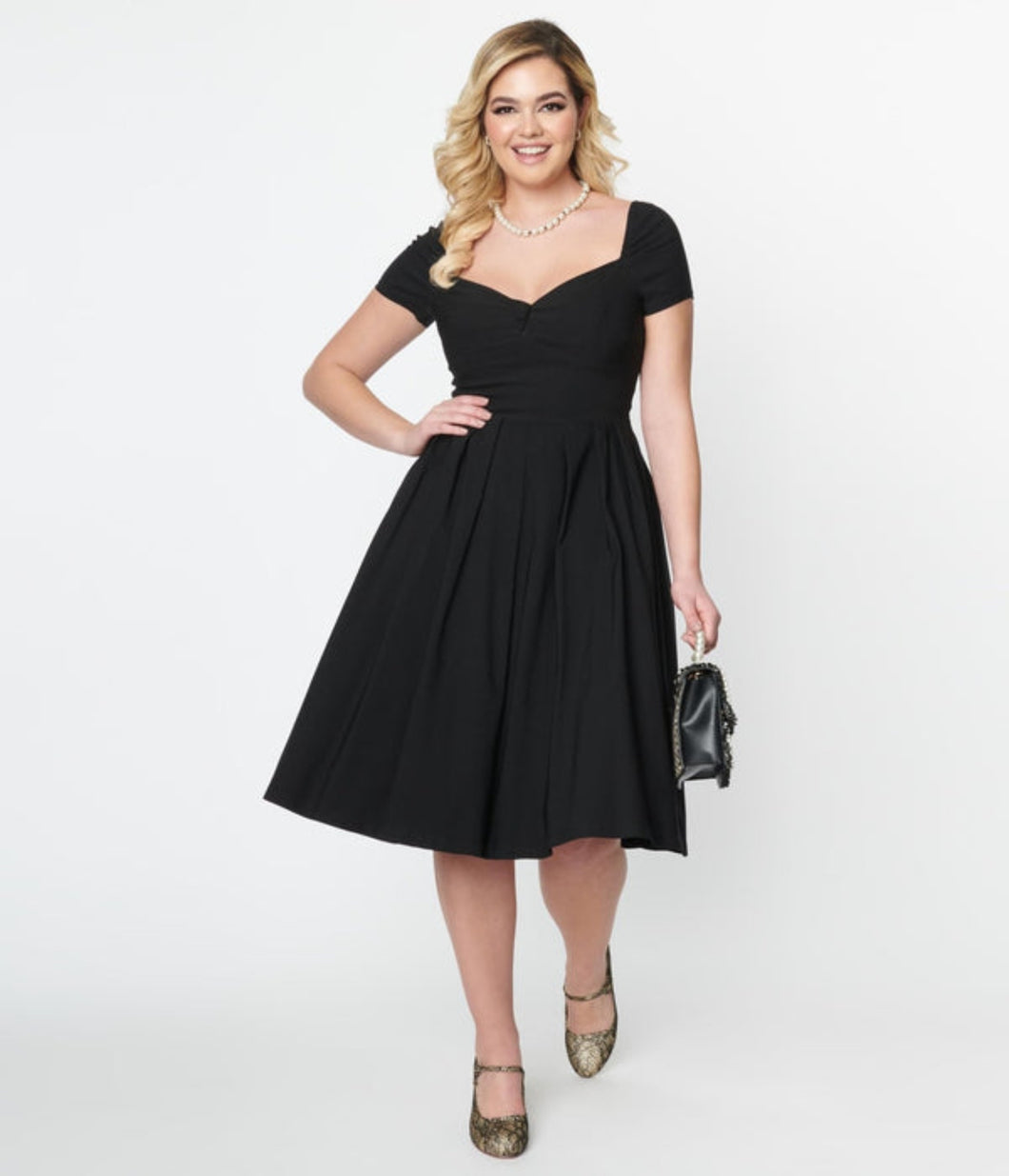 UNIQUE VINTAGE- BLACK SWEETHEART DRESS