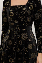 Load image into Gallery viewer, LA SOUL - BLACK VELVET CELESTIAL DRESS
