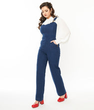 Load image into Gallery viewer, UNIQUE VINTAGE- DENIM OVERALLS
