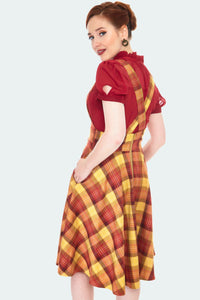 VOODOO VIXEN- MUSTARD PLAID SKIRT