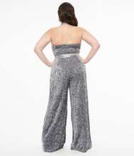 Load image into Gallery viewer, UNIQUE VINTAGE- SILVER SEQUIN JUMPSUIT
