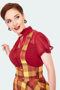 VOODOO VIXEN- MUSTARD PLAID SKIRT