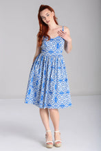 Load image into Gallery viewer, HELL BUNNY - SICILY BLUE PRINT DRESS
