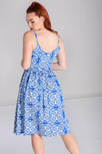 Load image into Gallery viewer, HELL BUNNY - SICILY BLUE PRINT DRESS
