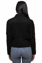 Load image into Gallery viewer, SCULLY - BLACK FRINGE JEAN JACKET
