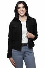 Load image into Gallery viewer, SCULLY - BLACK FRINGE JEAN JACKET
