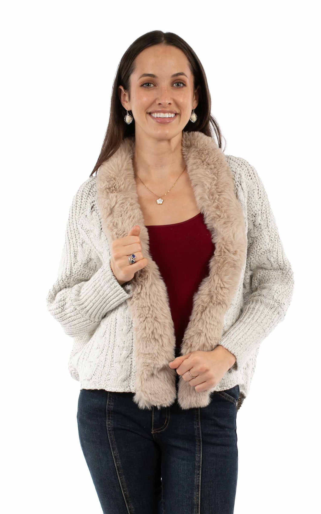 SCULLY - FUR TRIM WRAP