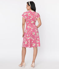 Load image into Gallery viewer, UNIQUE VINTAGE- PINK FLORAL DRESS
